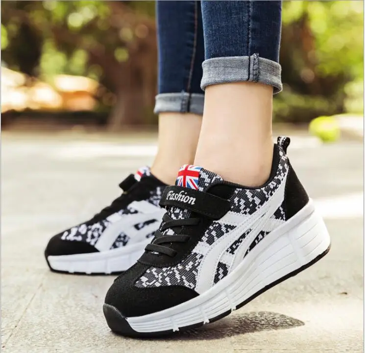 Детские кроссовки Heelys с одним колесом для мальчиков и девочек, повседневная обувь на роликах, детские спортивные ботинки для девушек - Цвет: 10