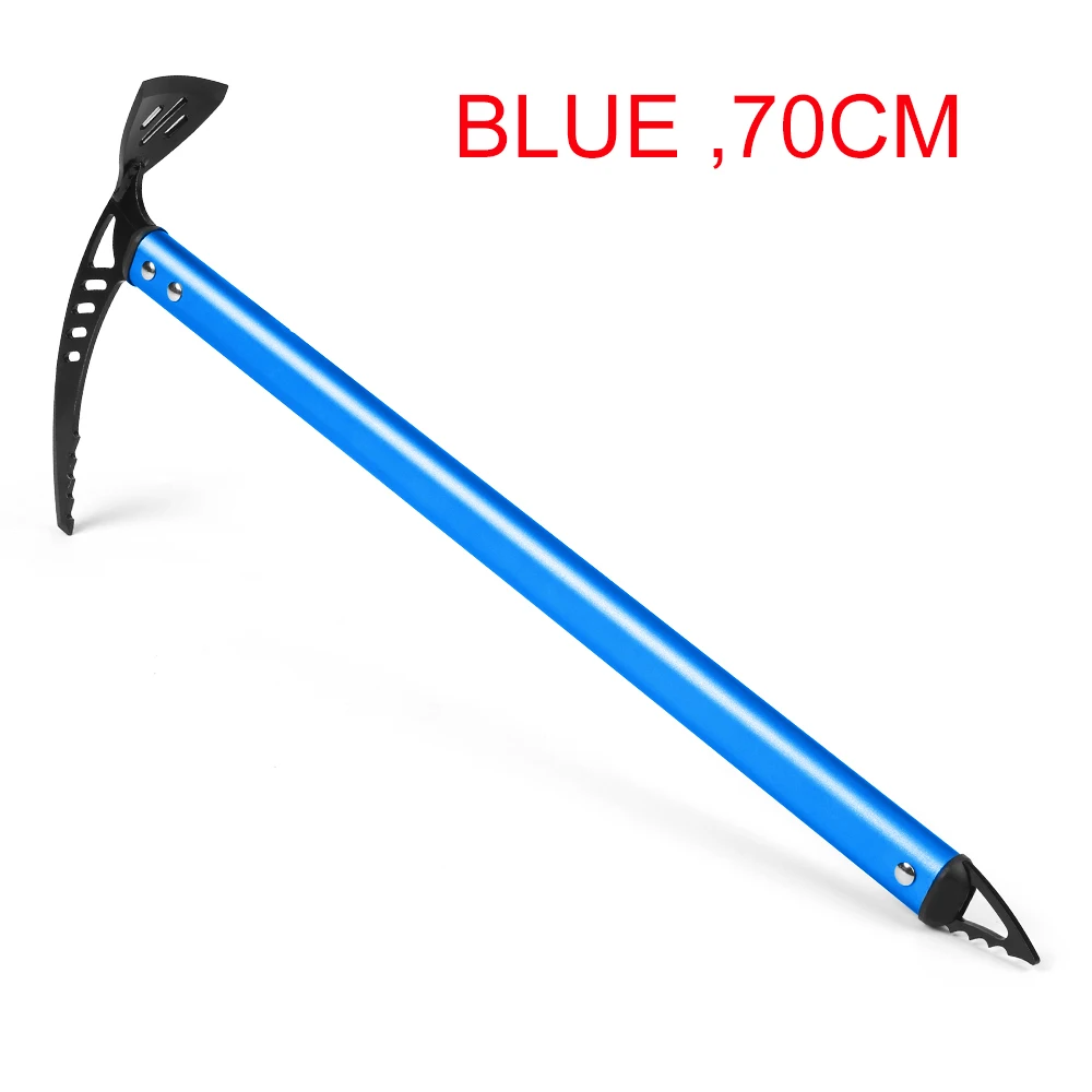 Blue 70cm Ледоруб легкий тактический анодированный алюминиевый дизайн самозадержка для пеших прогулок ледник Снежный топор ручные инструменты Зимний спорт - Цвет: Blue 70cm