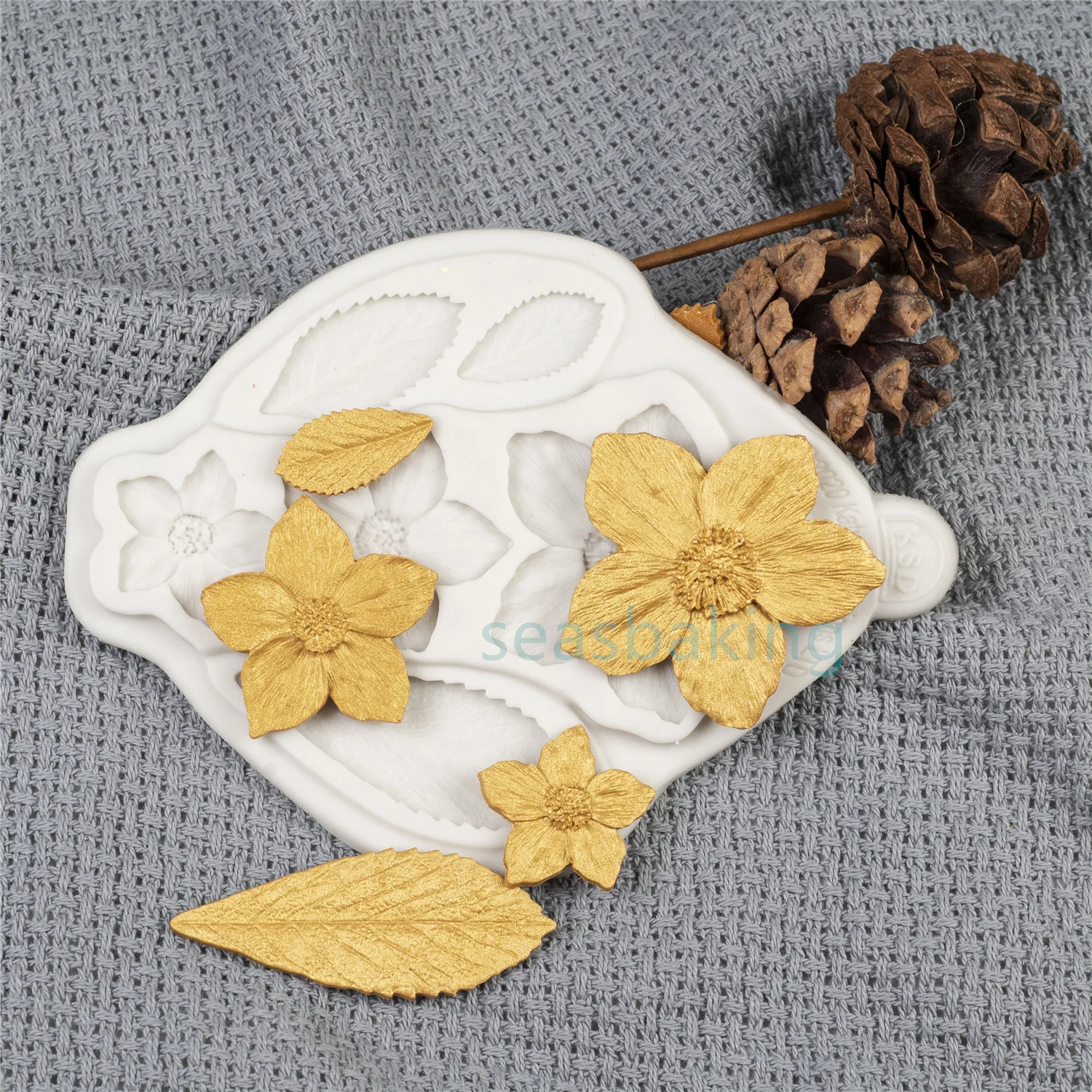 Мультяшные цветы и листья силиконовое мыло для помадки 3D желе конфеты шоколад