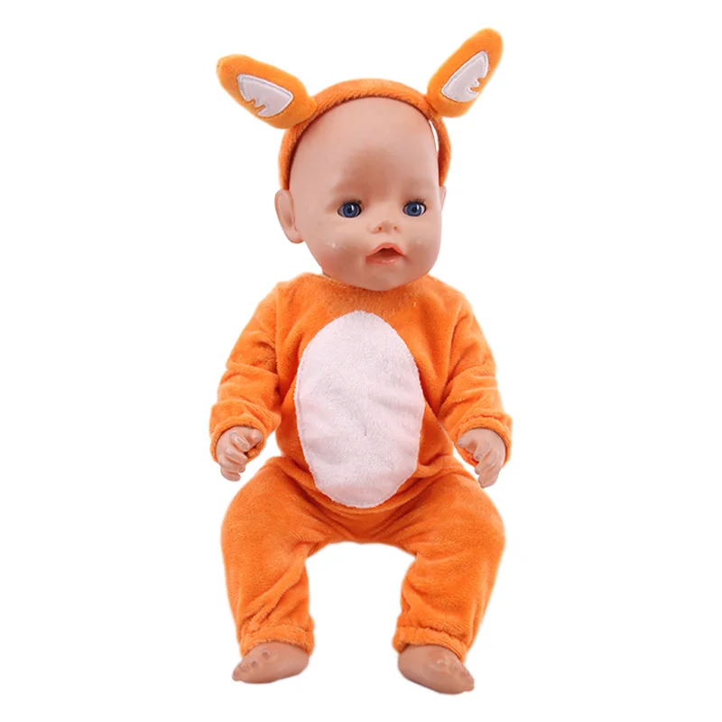 Одежда для куклы оранжевая повседневная одежда/обувь/чемодан 18-дюймовая кукла