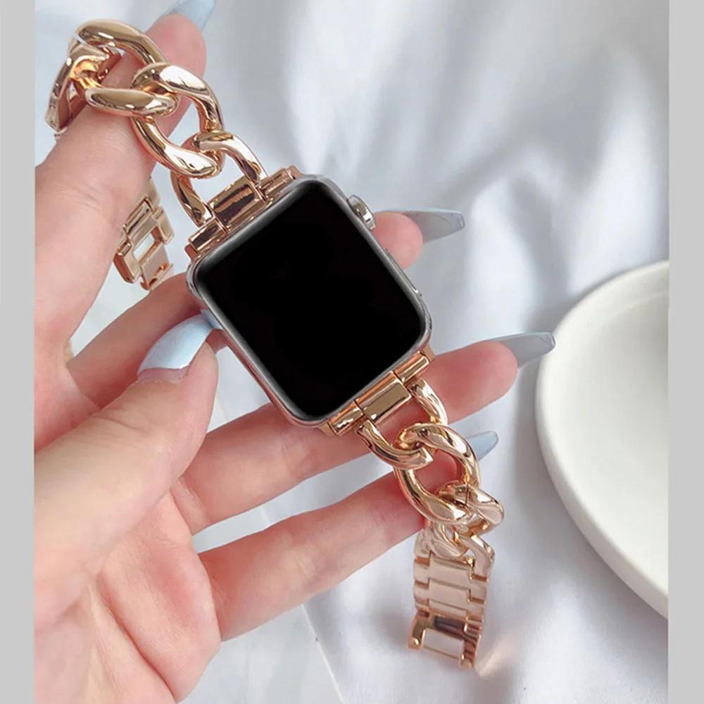 Ремешок джинсовый для Apple Watch Band 6 5 4 3 2 SE металлический браслет из нержавеющей