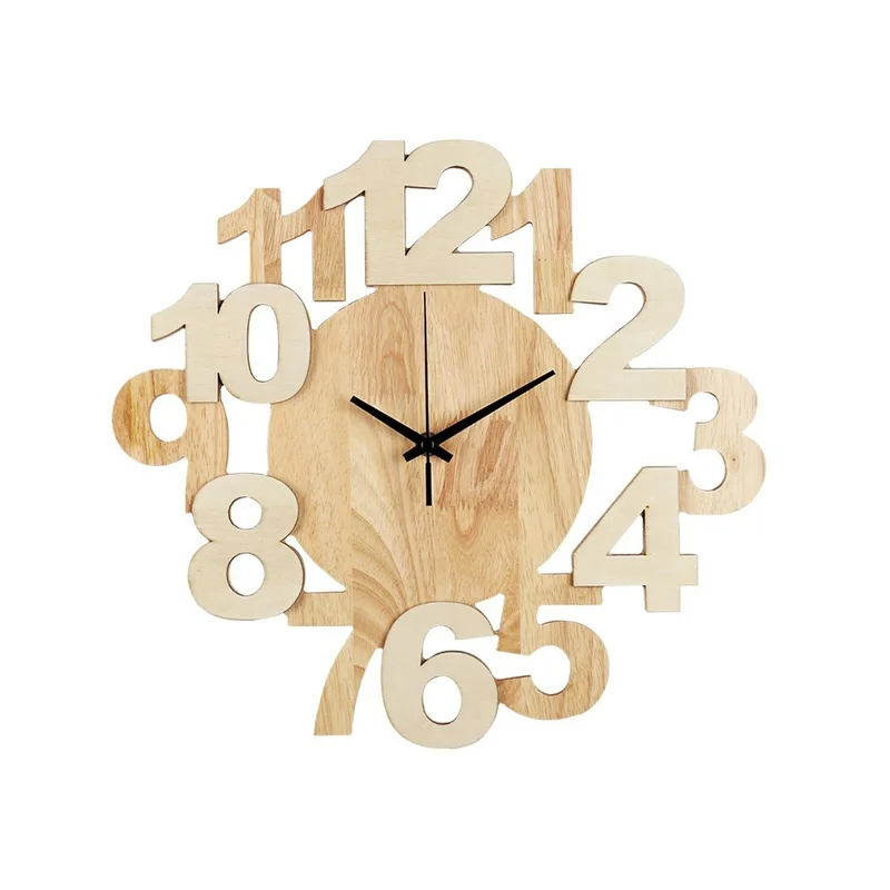 

Modern Design Nordic Personality Creative Fashion Wall Clock Simple Atmosphere Bedroom Silent Solid Wood Reloj Pared Decorativo