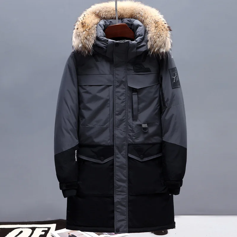 

Down 90% Jackets 2020 Man Warm Winter Brand Jacket Luxury Detachable Fur Collar Turtleneck Windproof Concise Comfortable Cuffs