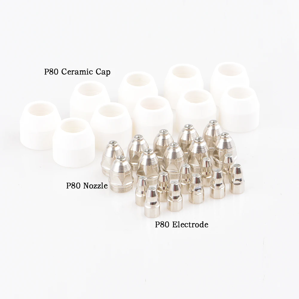 P80 наконечники для электрода, насадка, керамический Защитный колпачок для P-80, плазменный резак, фонарь, расходный материал, 80-100A, сварочный инструмент для пайки