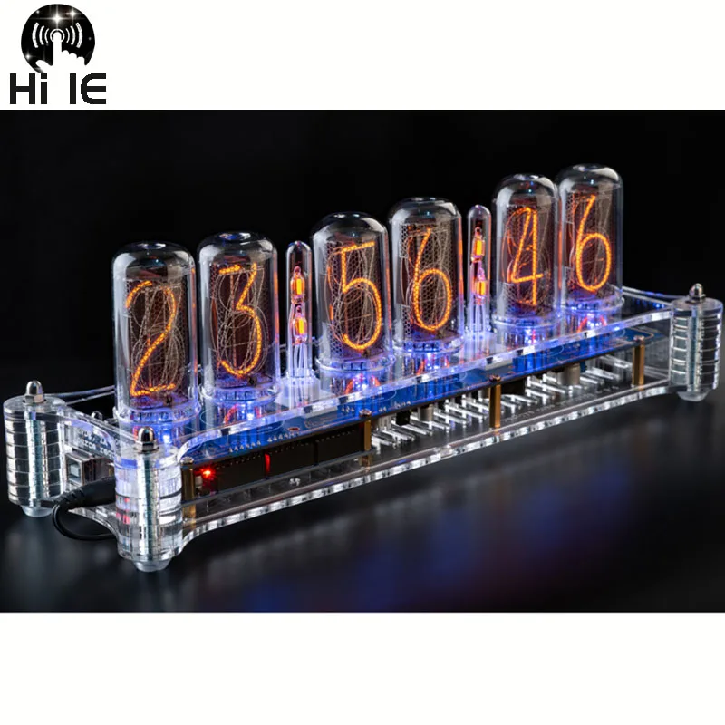 Настенные цифровые светодиодные часы Nixie Tube IN-18 светящиеся в виде трубки подарок