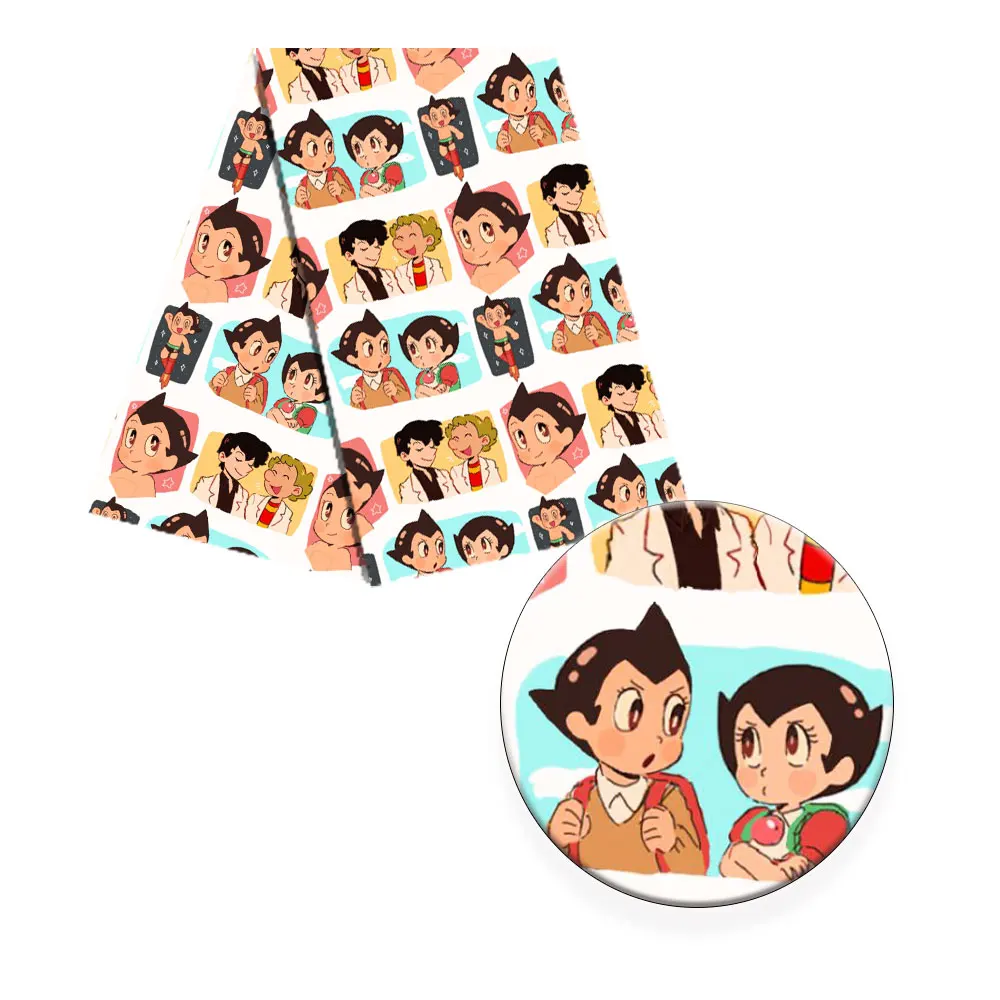 Полиэфирная хлопчатобумажная ткань дизайнерская с принтом для мультяшного