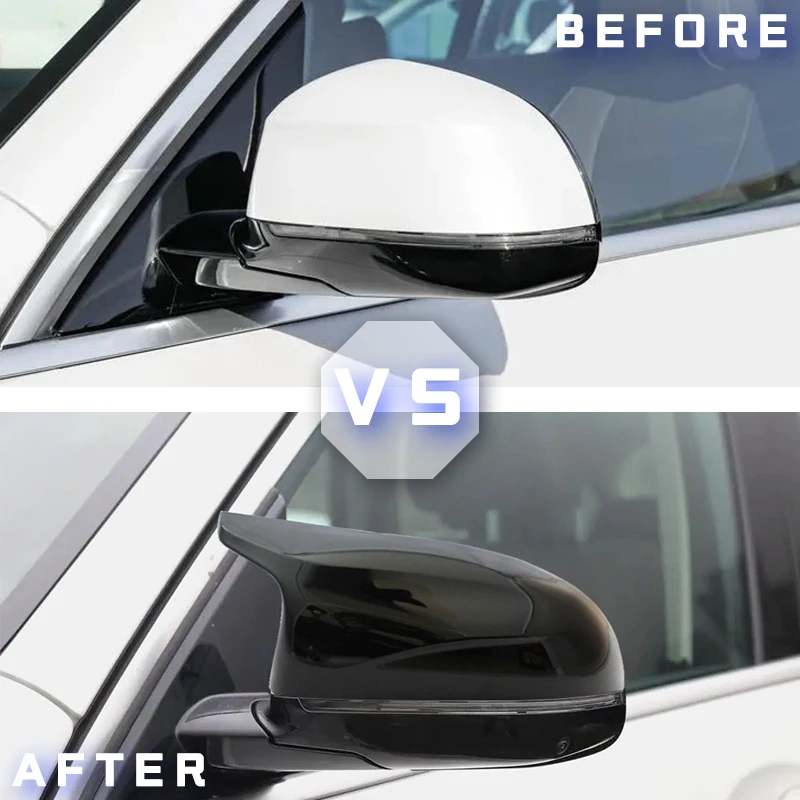 

2 Pcs Glossy Balck Cover Auto Rearview Mirror Cap Covers Blind Spot Mirror Fit for BMW 2014-2018 F15 X5 & F16 X6 F26 X4 F25 X3