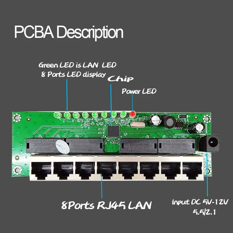 PCBA 8-портовый сетевой коммутатор OEM/ODM фабричное производство продукции