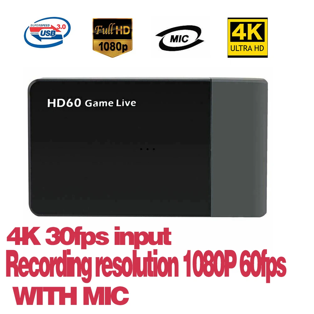 Jogo de Telefone Caixa de Captura de Vídeo Grabber para Xbox Microfone em Streaming ao Vivo Estoque Pronto Ezcap Hdmi hd Ps4 tv Stb Gravação 261m 1080p