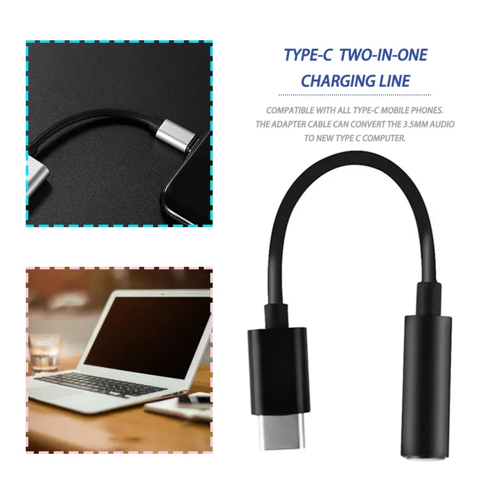Мини Портативный кабель для наушников Type-C-3 5 мм адаптер USB 3 1 Type C USB-C штекер аудио