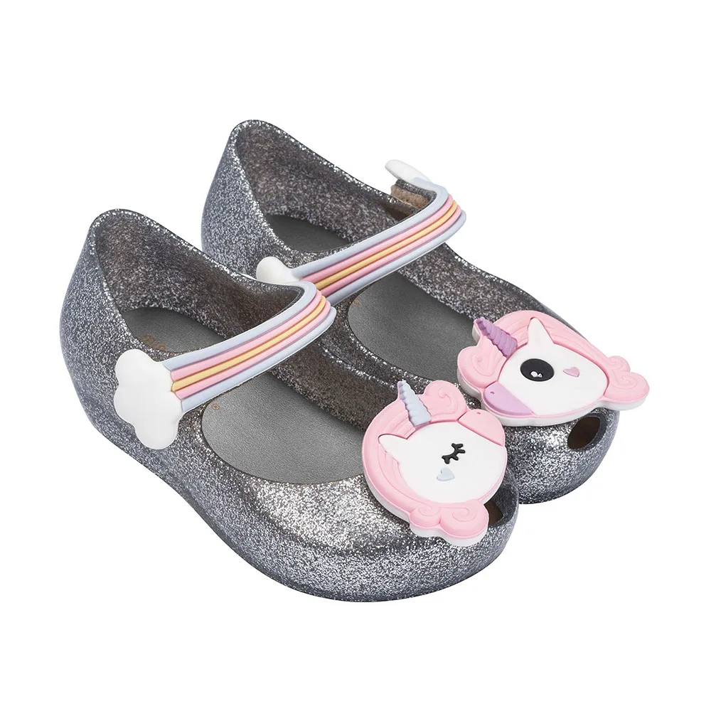Новинка 2020 детские сандалии Mini Melissa обувь для девочек с единорогом пляжные