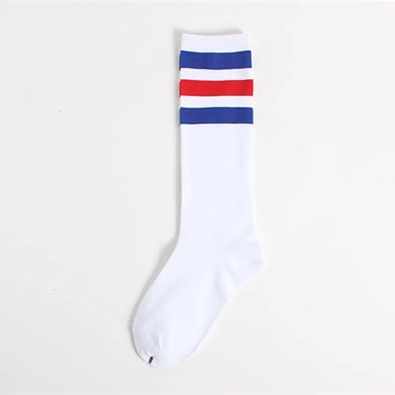 student Women socks stripes Retro stripes Hiphop Skate Long Short  White Black Winter Cool hose skateboard Cotton football sock