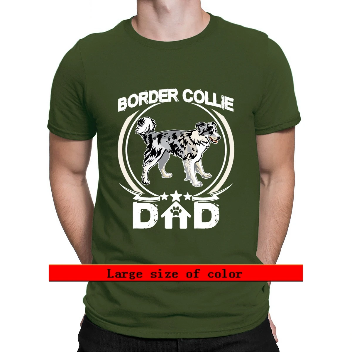 

Border Collie Dad Tee Fathers Day Dog Owners 2021 T Shirt Customize O-Neck Cute Spring Breathable Solid Color Short Sleeve Shirt