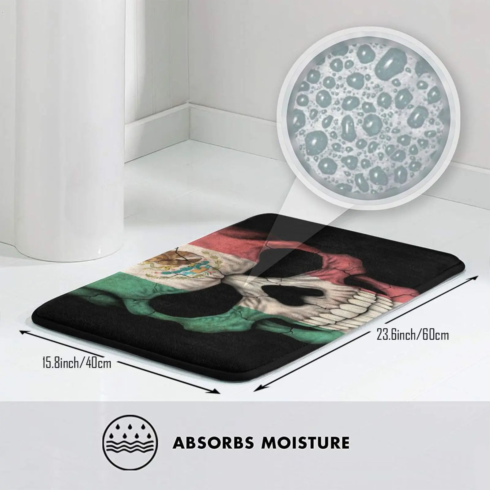 Mexican Flag Skull Mat Rug Carpet Anti-Slip Floor Mats Bedroom Mexico Of | Дом и сад