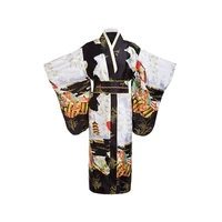 black woman lady japanese tradition yukata kimono bath robe gown with obi flower vintage evening party dress cosplay costume