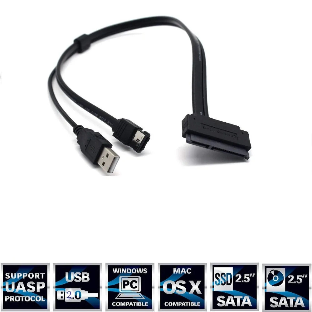 2 5 дюймовый жесткий диск SATA 22Pin для данных eSATA + кабель с питанием от USB Новинка |