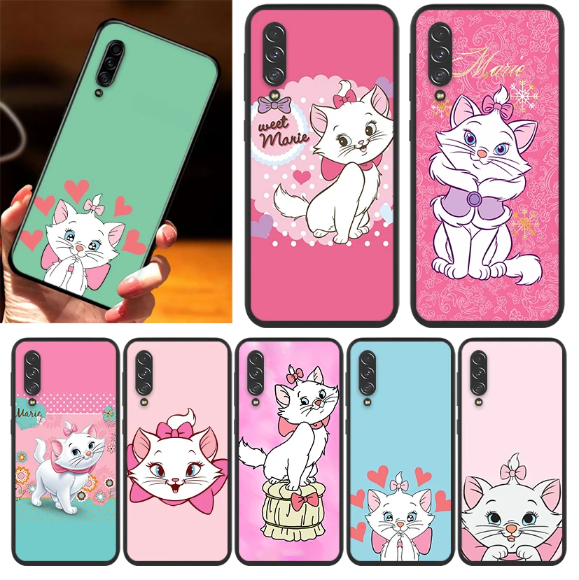 

Disney cute Marie Cat Phone Case For Samsung Galaxy A90 A80 A70 S A60 A50S A30 S A40 S A2 A20E A20 S A10S A10 E Black TPU