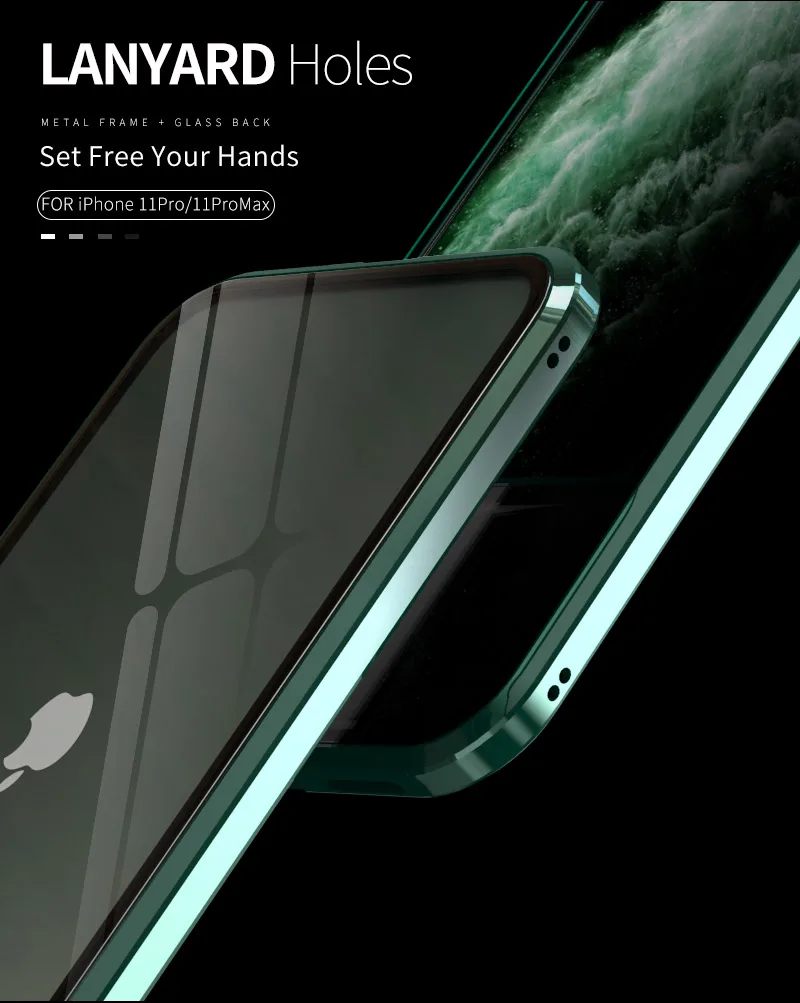 Противоударный и прозрачный чехол из закаленного стекла для Apple iPhone 11 Pro Max Роскошный Алюминиевый металлический чехол для iPhone 11 Pro Max чехол