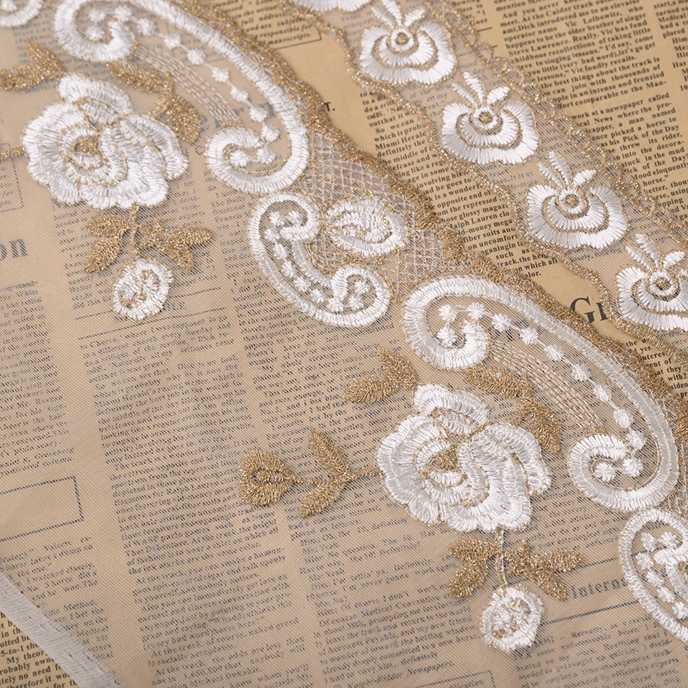 Кьюсак 2 м 17 см Сетчатое вышитое кружево отделка Лента для одежды Домашний