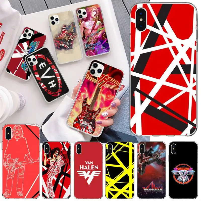 

USAKPGRT eddie van halen Phone Case for iphone 12 pro max mini 11 pro XS MAX 8 7 6 6S Plus X 5S SE 2020 XR cover