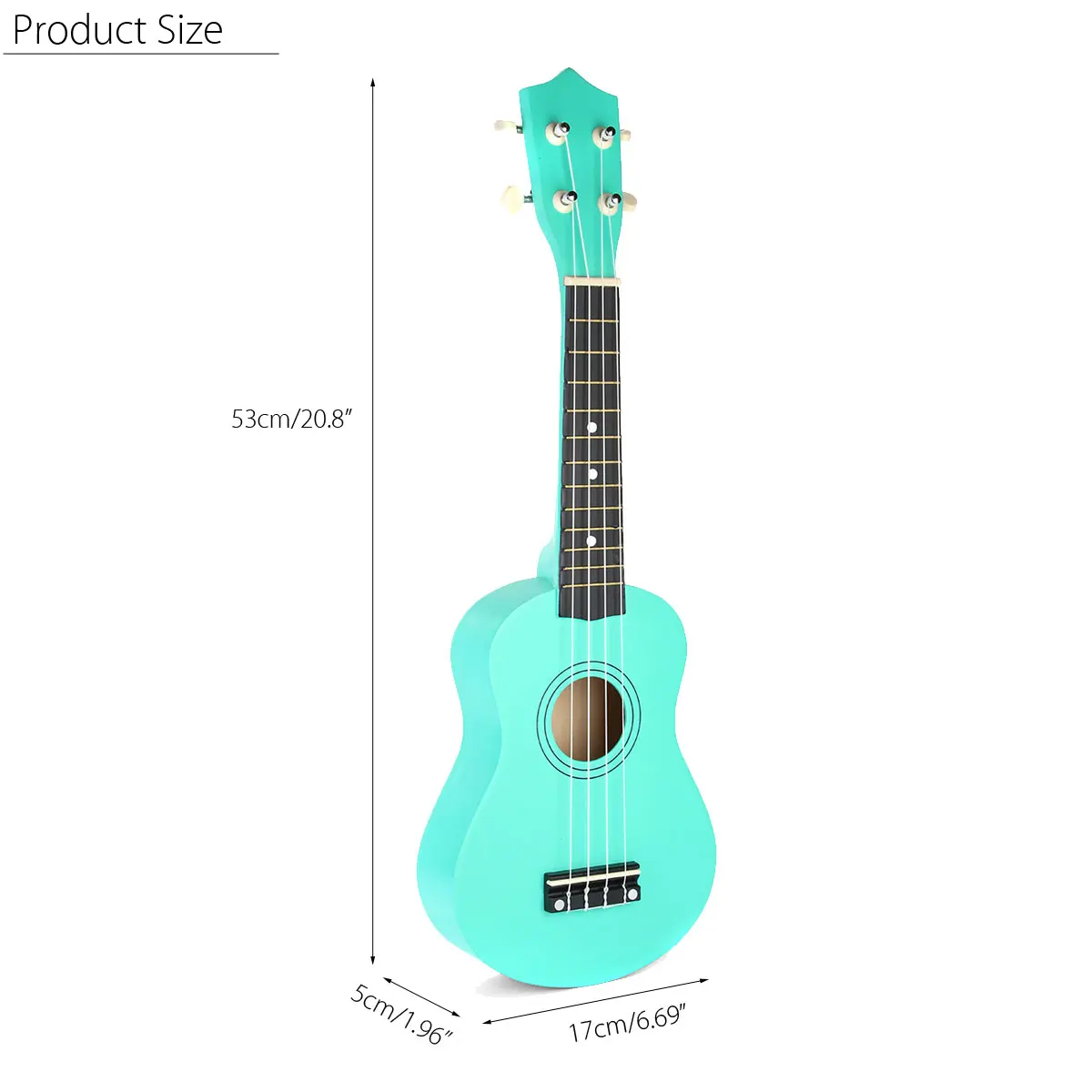 

21 Inch Green Soprano Ukulele Basswood 4 Strings Hawaiian Guitar Musical Instruments Ukulele Soprano Guitar with Gig Bag Tuner