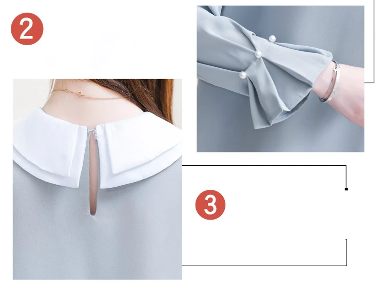 

Fashion Woman Blouses 2021 Long Sleeve Blouse Women Solid Chiffon Blouse Shirt Women Tops Blusas Womens Tops And Blouses C603