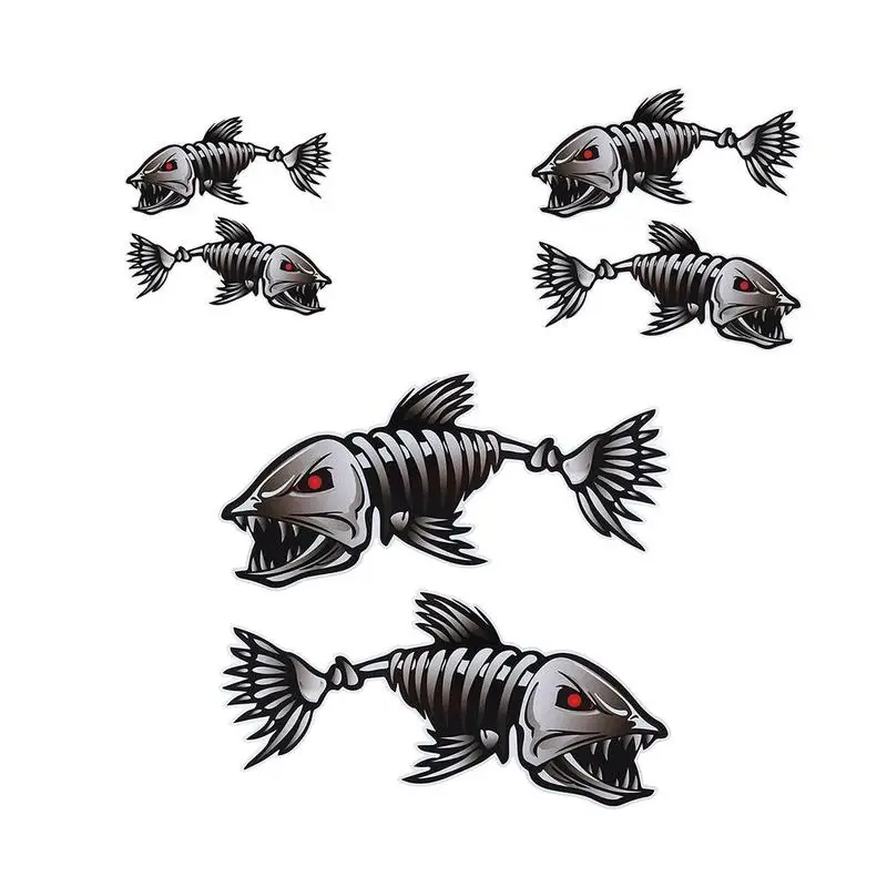 1 пара наклеек для автомобиля на Хэллоуин с изображением рыбьей кости украшение