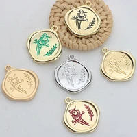 high quality zinc alloy charms enamel bird olive branch coin charms 6pcs for diy earrings bracelets jewelry making accessories