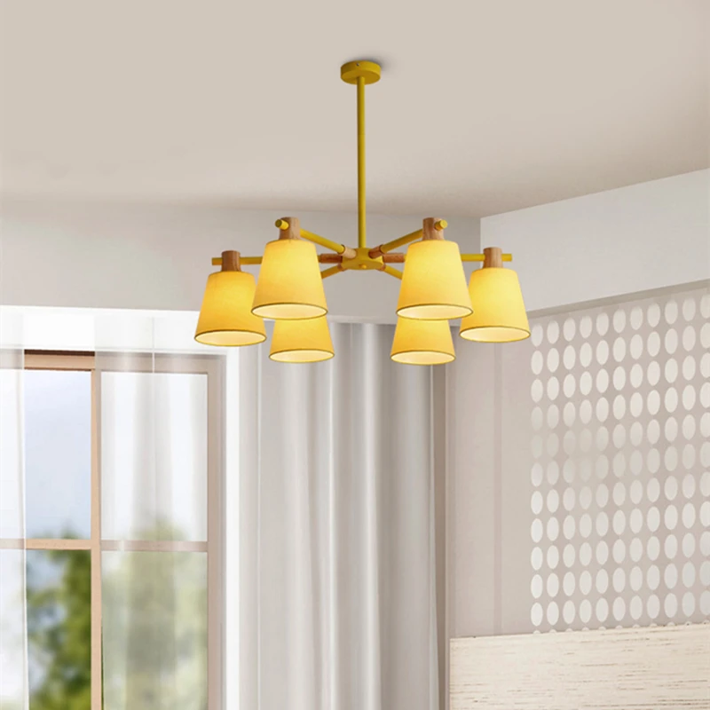 Скандинавский E27 светильник для люстры современная деревянная люстра дома