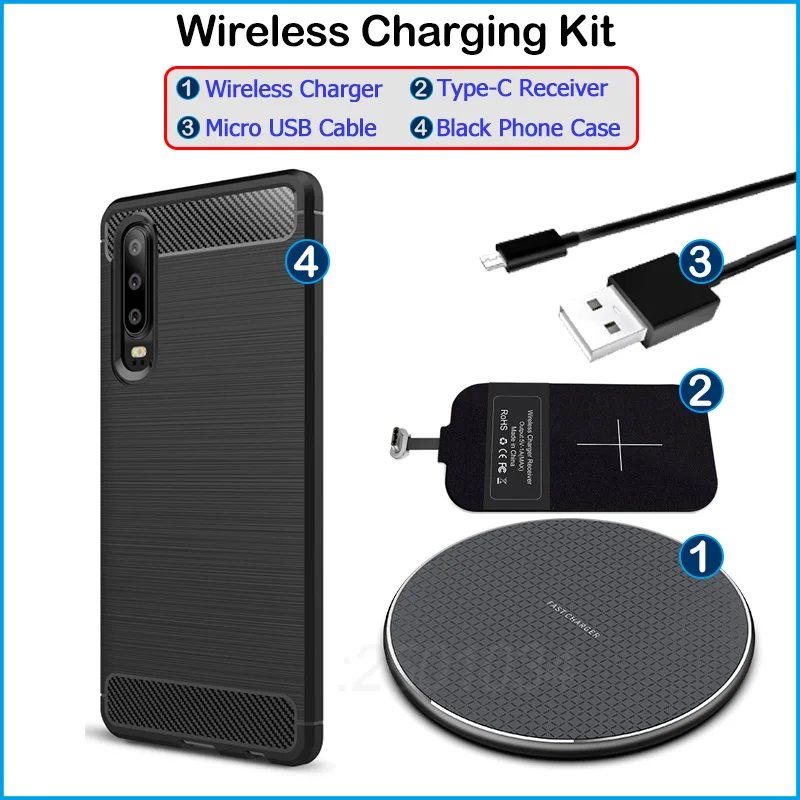 wireless charging for huawei honor 9 10 20 30 pro 20s v30 9x pro qi wireless chargerusb type c receiver adapter gift tpu case free global shipping