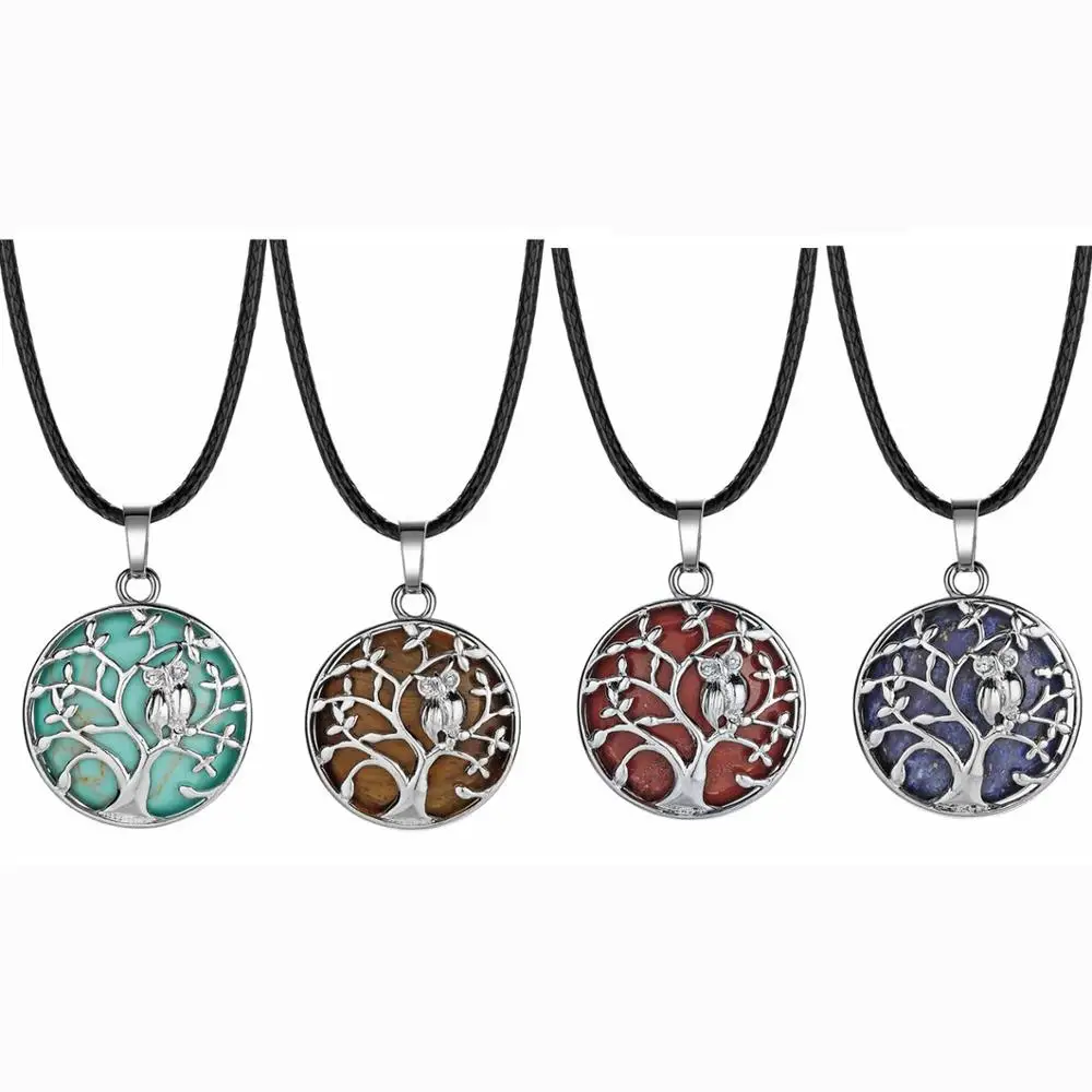 Кулон в виде маленькой совы ASHMITA Life of Tree диффузор эфирных масел круглый камень