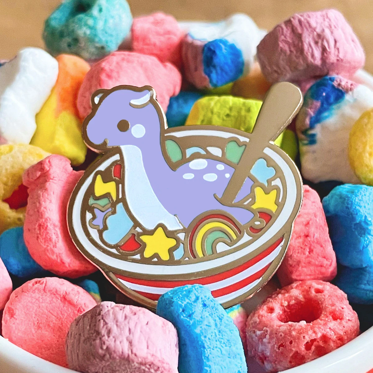 

Cute Funny Monster Oatmeal Bowl Hard Enamel Pin Kawaii Cartoon Loch Ness Monster Medal Brooch Accessories Fashion Jewelry Gift