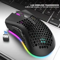 bm600 wireless charging mouse lightweight hollow hole colorful rgb luminous game office mouse for pc laptop