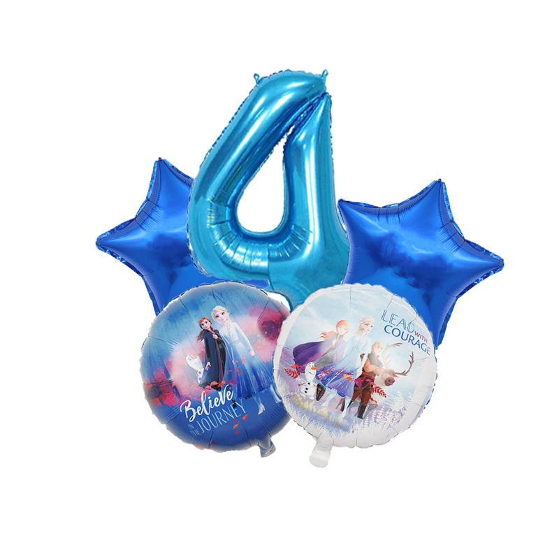 

5Pcs Ice Snow Queen Elsa Balloon Princess Foil Balloons Happy Birthday Party Decorations Kids Gifts Toys Globos Baby Shower