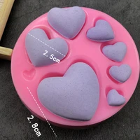 hot sale 3d silicone loving heart shaped baking mold fondant cake tool chocolate candy cookies pastry soap moulds drop shipping
