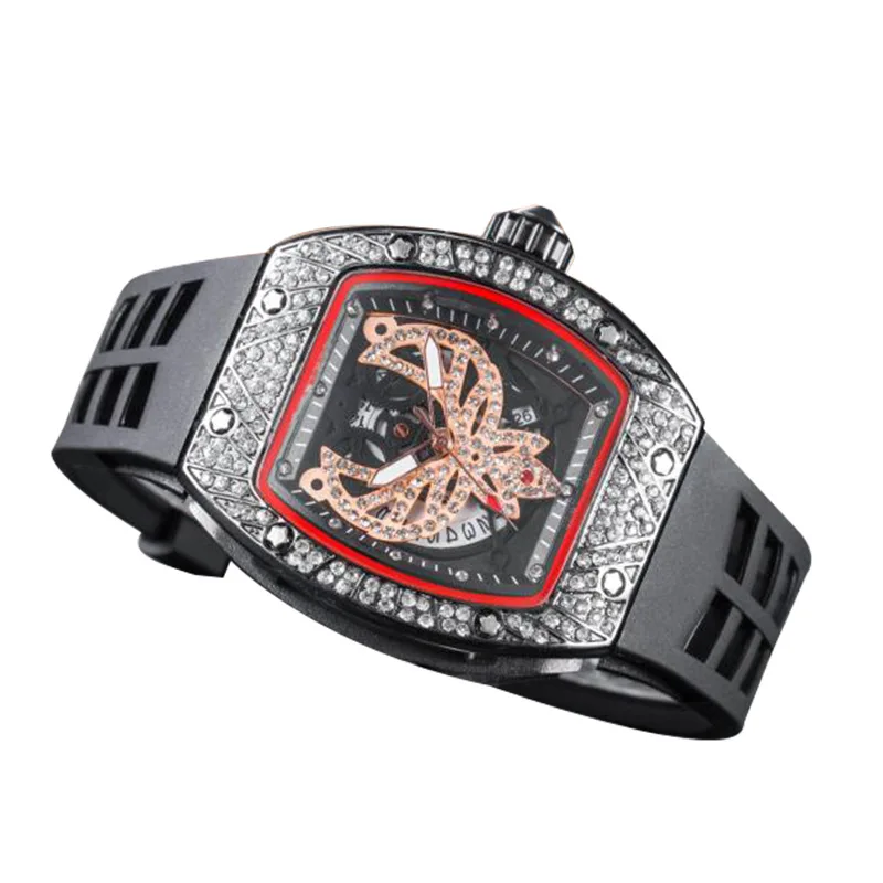 

2021 men's watch European and American carbon fiber grain fashion brand quartz watch Black pointer quartz Sports Watch