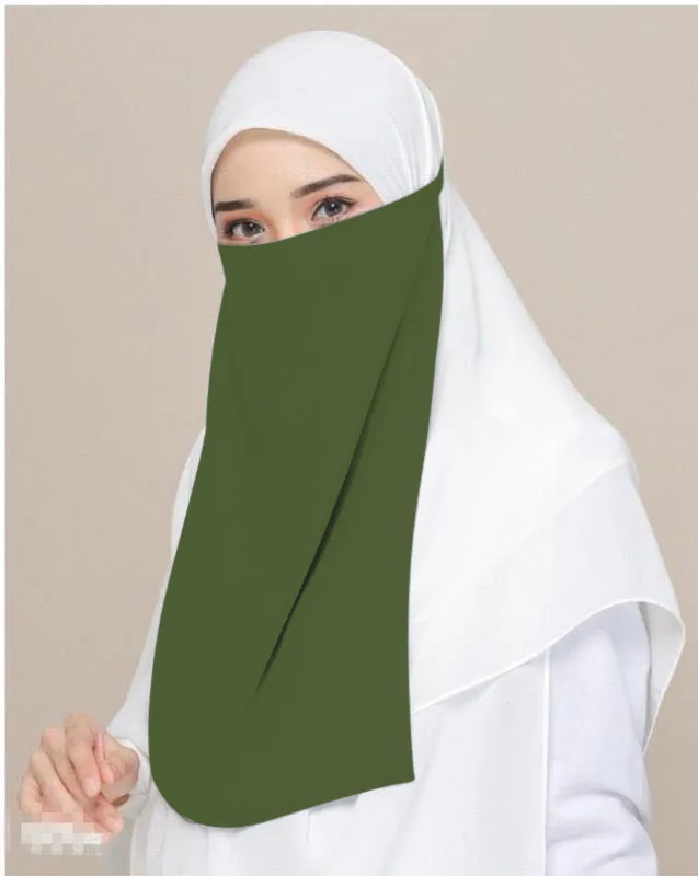 H213a Высококачественная мусульманская Фата Niqab Однослойная мериловая ткань для