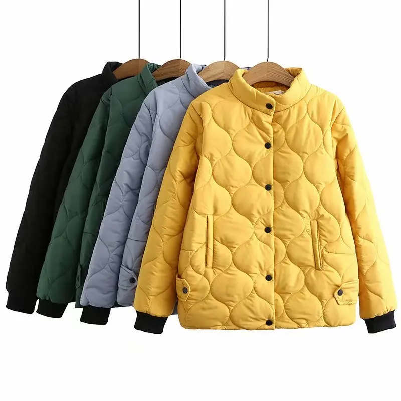 

Femmes Women's 2023 New Autumn Winter Coat Loose Casual Short Cotton Jackets Clothes Female Black Outerwear Clothing