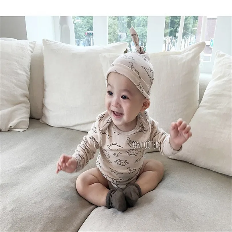 Одежда для маленьких мальчиков пижама с принтом динозавра новорожденных