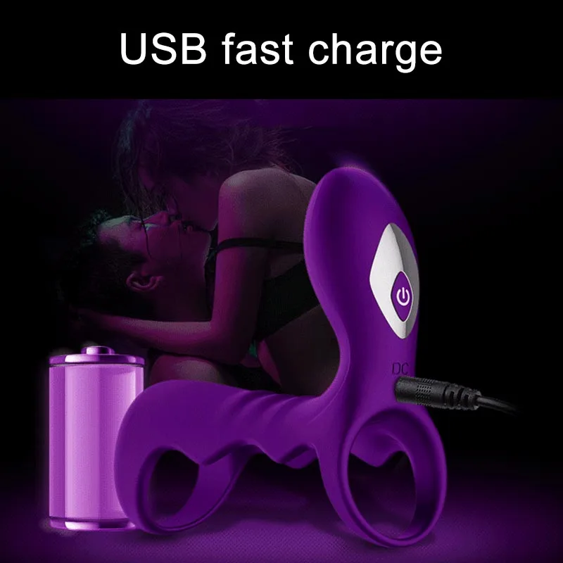 Вибратор Силиконовое кольцо на пенис USB Перезаряжаемые длительная задержка для