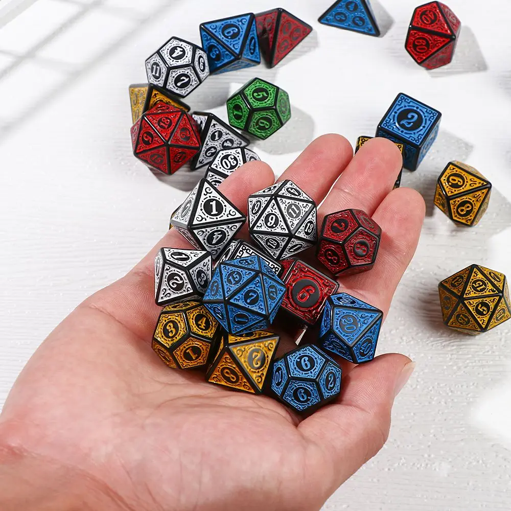 7-Die набор многосторонних игральных костей для TRPG DND Polyhedral D4 D6 D8 D10 D12 D20 игральные