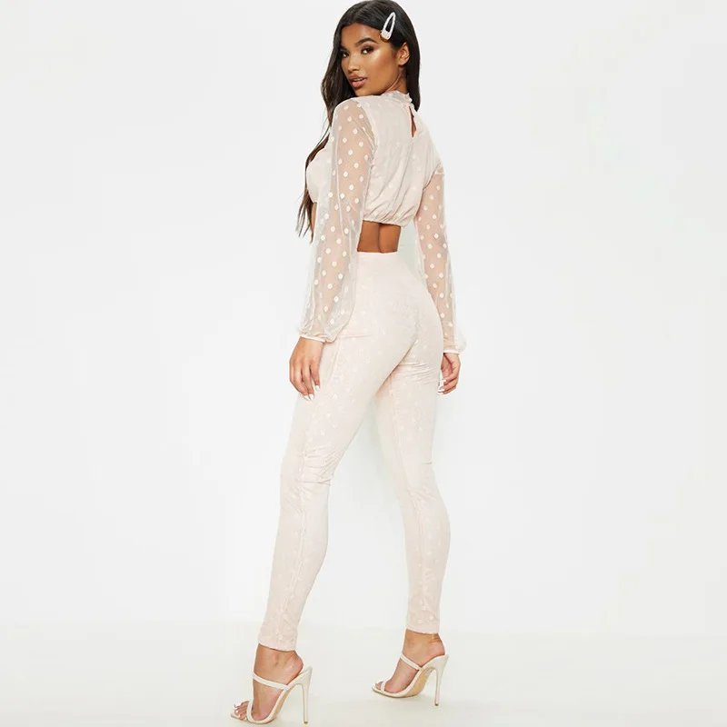 Мода осень 2019 Повседневный Спортивный костюм женский комплект из 2 предметов топ