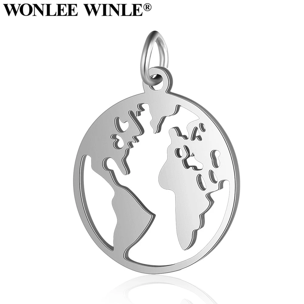 Wonlee Winle серебряное золото никогда не выцветает карта мира подвески из