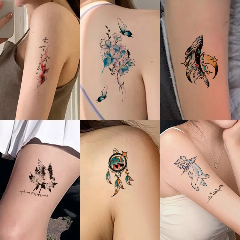 

Rose Temporary Tattoo Stickers,Women Body Art Tattos,Girl Back Breast Tatoos Flower butterfly stickers tatuajes temporales