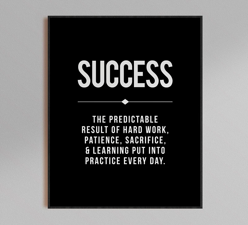 Цитата успеха художественное оформление на стену офиса большой черный плакат