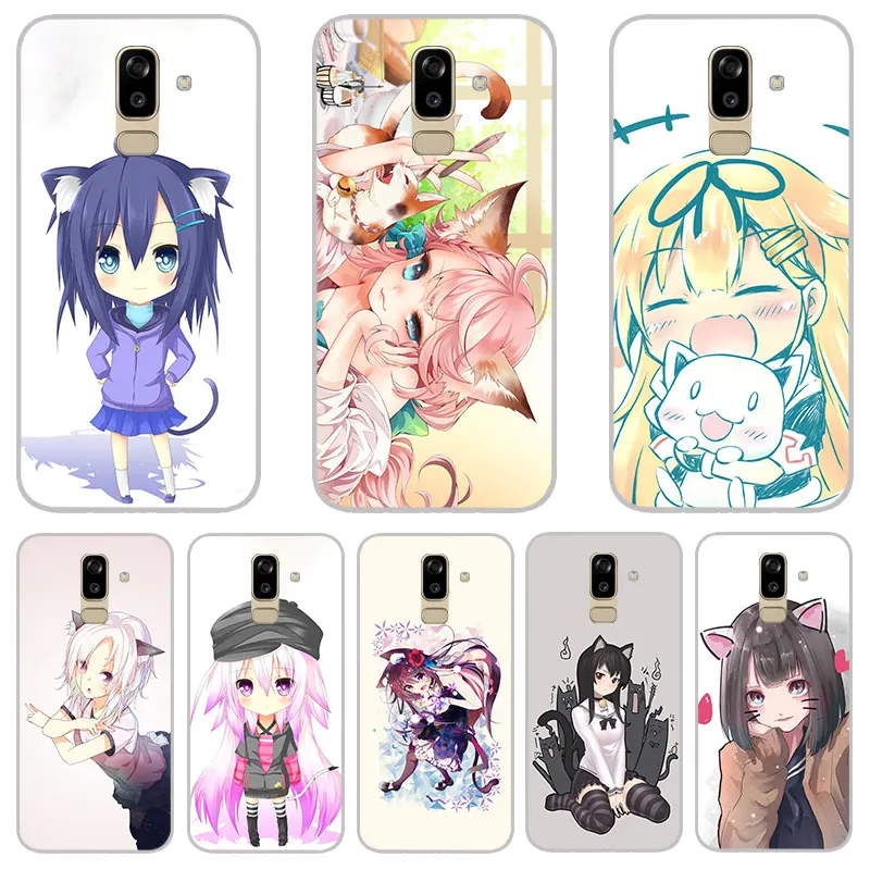 Для девочек с милой аппликацией в виде кошачьей мордашки матовый Силиконовый