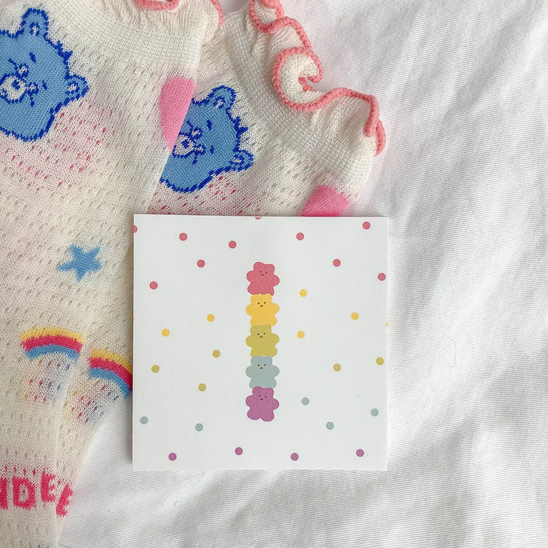 SIXONE 50 листов Ins Floret Candy Bear записная книжка с милыми мультяшными нотами портативная карманная книга слов канцелярские принадлежности kawaii блокнот для заметок