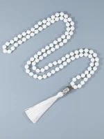yuokiaa 8mm japamala 108 beads necklace natural porcelain jade rosary prayer meditation yoga jewelry with buddha head pendants
