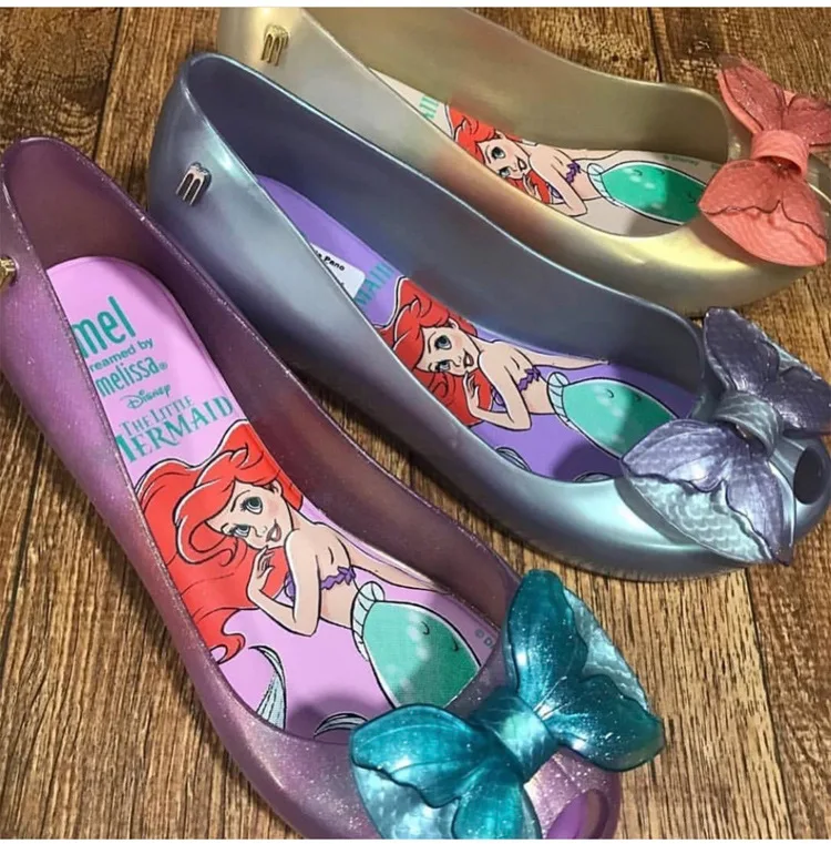 Melissa/высокое качество прозрачные сандалии для девочек русалки обувь принцессы