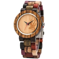 fashion womens watch luxury wooden quartz watches unique mixed color full wood bracelet female wristwatches gifts dropshipping